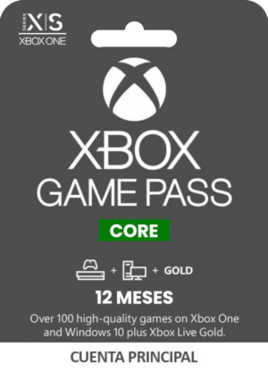 XBOX GAME PASS CORE SUSCRIPCIÓN DE 12 MESES CUENTA PRINCIPAL